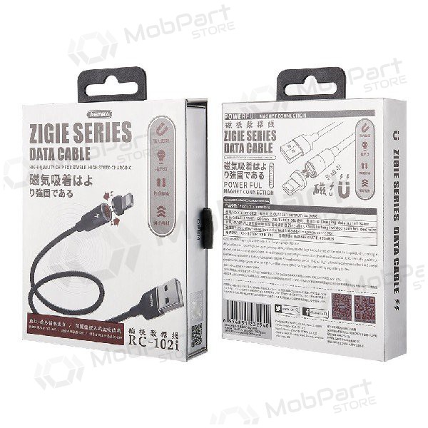USB kabel REMAX Magnetic lightning 1.2m (3A) (černá)
