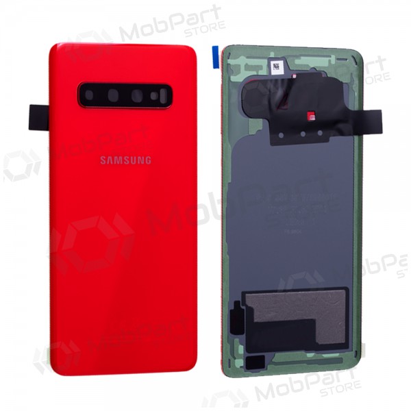 Samsung G973 Galaxy S10 zadní kryt baterie červené (Cardinal Red) (použitý grade C, originál)