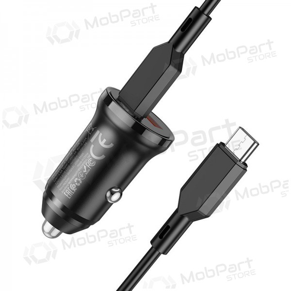 Nabíječka automobilinis Borofone BZ18A USB-A/Type-C PD20W+QC3.0 + Type-C (černá)