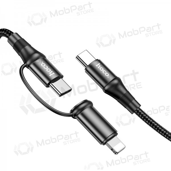 USB kabel Hoco X50 2-in-1 Exquisito Type-C - Type-C / Lightning 1.0m (černá)
