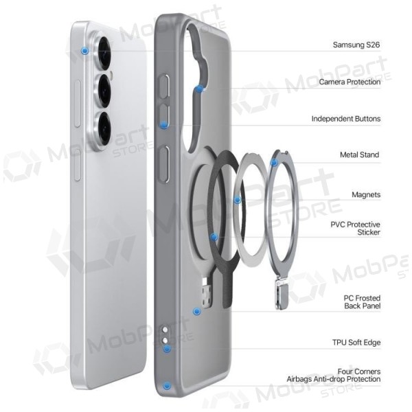 Obal na Samsung Galaxy S26+ - Dux Ducis Yind Magnetic Stand (šedý)