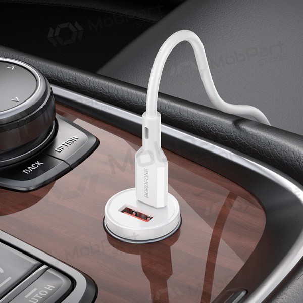 Nabíječka automobilinis Borofone BZ18A USB-A/Type-C PD20W+QC3.0 + Lightning (bílý)