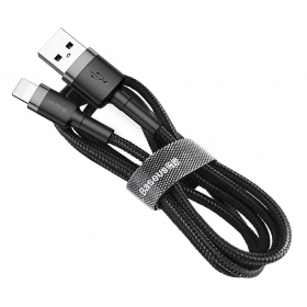 USB kabel Baseus Cafule USB-A to Lightning 2.4A 1.0m šedá-černá CALKLF-BG1