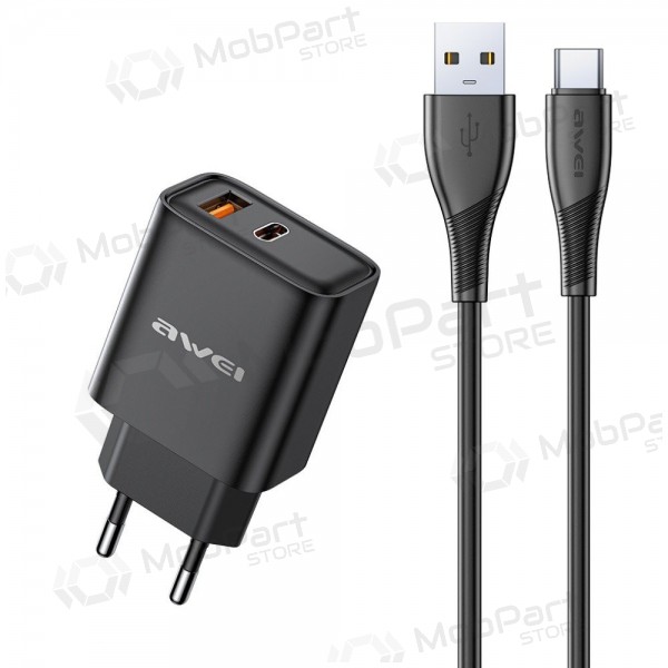 Nabíječka telefonu Awei PD81T-EU 22.5 W USB-C + USB-A PD černá