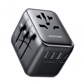 Univerzální kelioninis nabíječka Joyroom JR-TCW01 3xUSB-A/USB-C černá