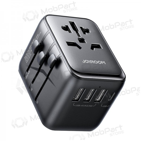 Univerzální kelioninis nabíječka Joyroom JR-TCW01 3xUSB-A/USB-C černá