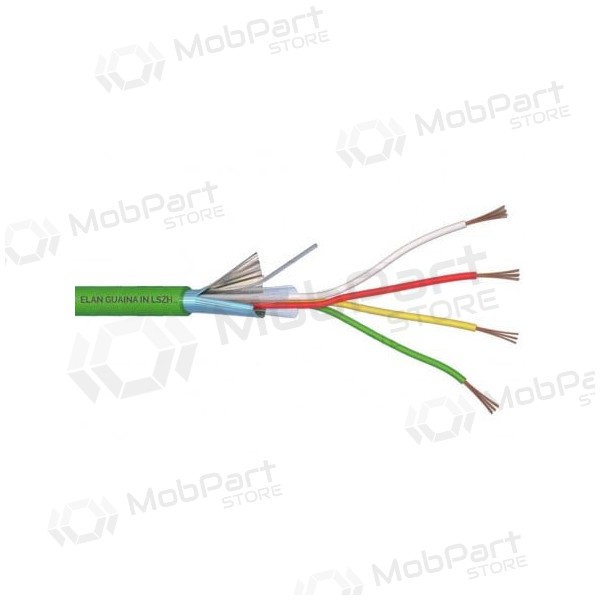 ELAN bezhalogenový, stíněný ochranný kabel 4x0.22 (zelený)