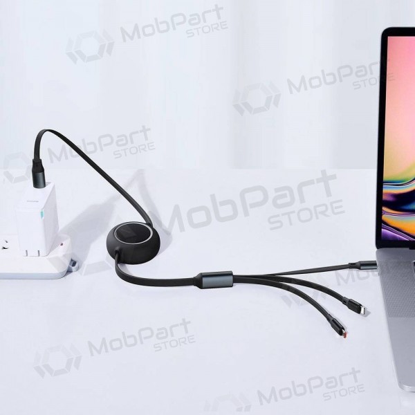USB kabel Baseus Bright Mirror Type-C - microUSB+Lightning+Type-C 100W 1.2m (černá) CAMLC-AMJ01