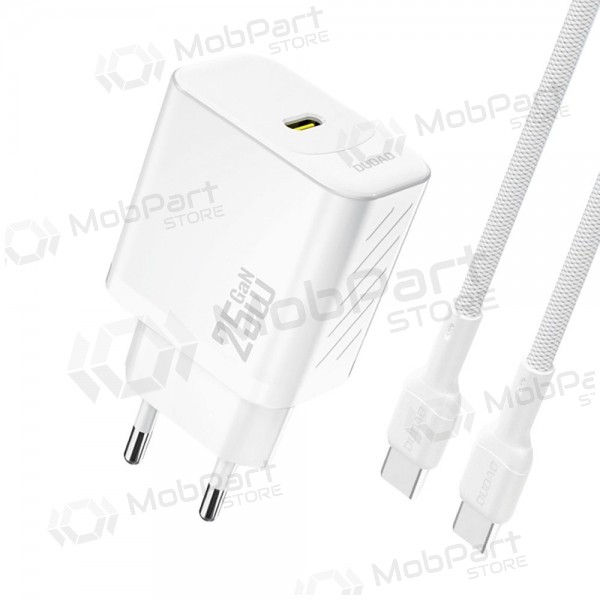 Nabíječka Dudao A27C GaN 25W USB-C + USB-C na USB-C kabel 1.0m bílá