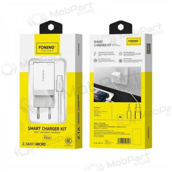 Telefonní nabíječka Foneng K210 10 W USB-A MicroUSB bílá
