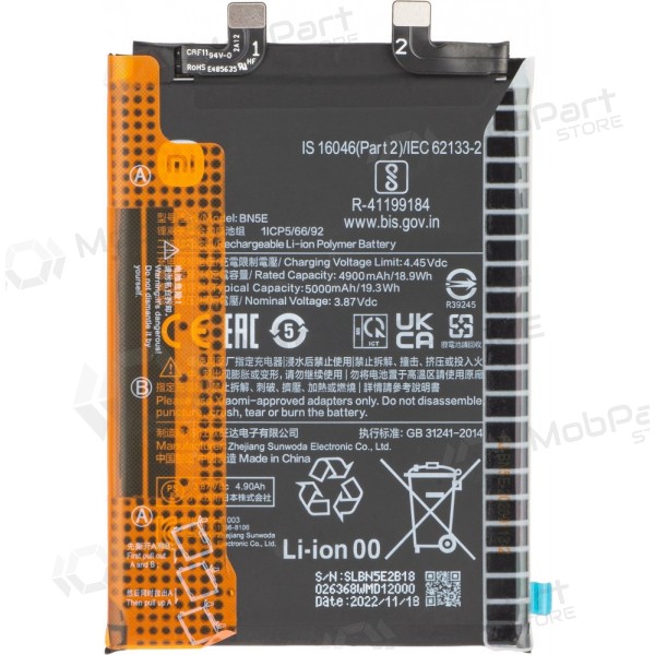 Baterie Xiaomi Redmi Note 12 Pro+, akumulátor (BP4J) (originální)