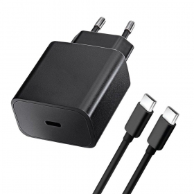 Nabíječka telefonu Blue Star 20 W USB-C s kabelem USB-C černá