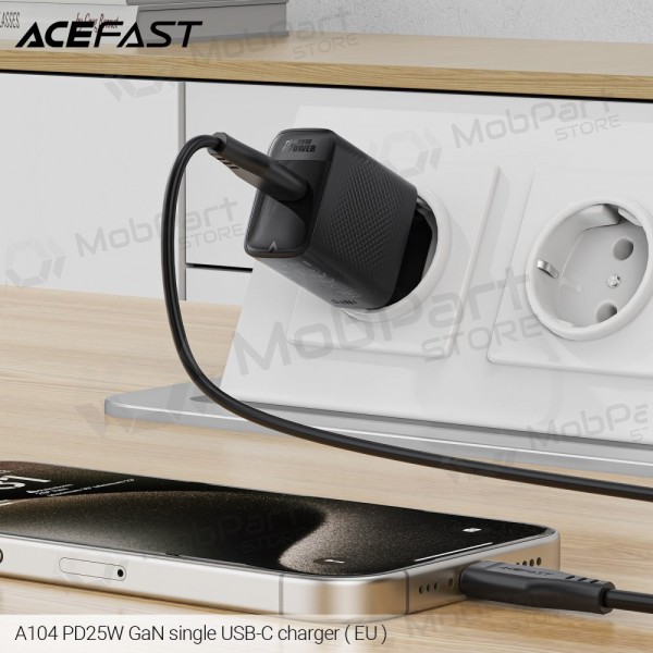 Nabíječka telefonu Acefast A104 25 W GaN USB-C černá
