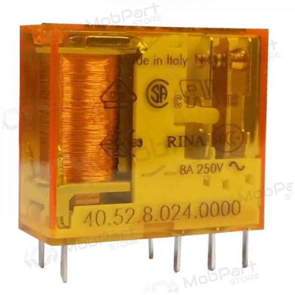 Relė 2 grupė 40 serijos Finder 405280240000 (24V AC, 8A/250VAC)