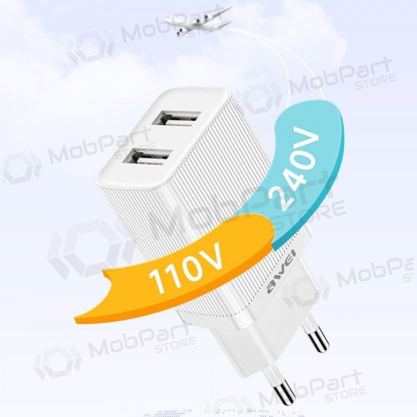Nabíječka Awei C15L-EU 2xUSB-A 10W + USB to Lightning cable bílý
