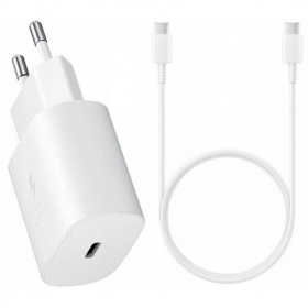 Nabíječka originál Samsung EP-TA800NW 25W + Type-C kabel 25W bílý