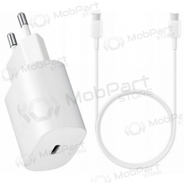 Nabíječka originál Samsung EP-TA800NW 25W + Type-C kabel 25W bílý