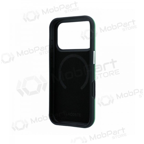 Apple iPhone 18 Pro Max obal - Lacoste PVC Petit Pique Semi Wrap Embossed MagSafe (zelený)