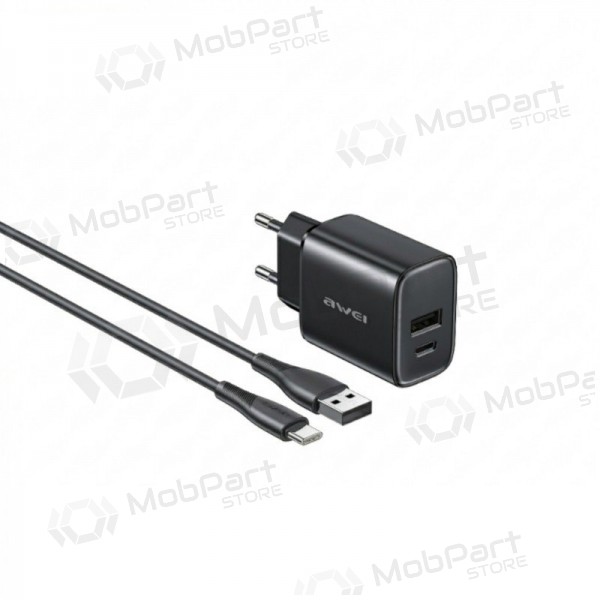 Nabíječka telefonu Awei PD85T-EU 22.5 W USB-C + USB-A s kabelem USB-C 1 m černá