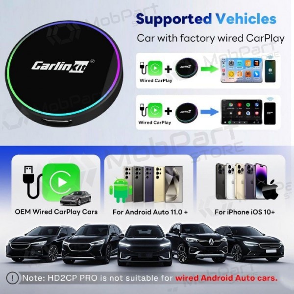 CarPlay adaptér Carlinkit HD2CP Pro bezdrátový Android Auto černý