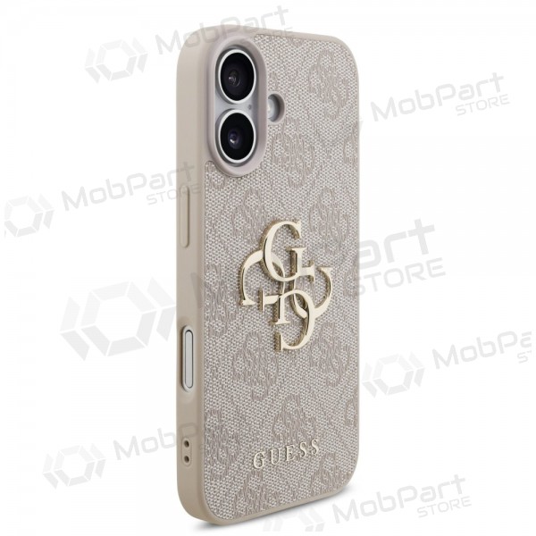 Obal na Apple iPhone 17 - Guess PU 4G Metal Logo (růžový)