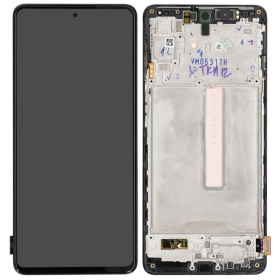 Ekranas Samsung M536 M53 5G su lietimui jautriu stikliuku a rėmeliu Black originál (service pack)