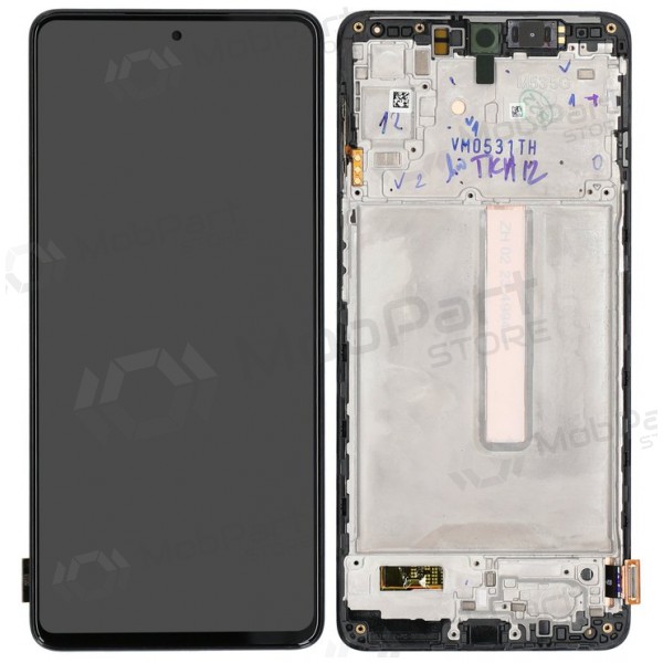 Ekranas Samsung M536 M53 5G su lietimui jautriu stikliuku a rėmeliu Black originál (service pack)