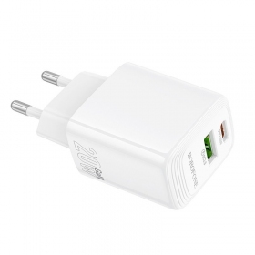 Nabíječka Borofone BN27 20W USB-C/USB-A bílý