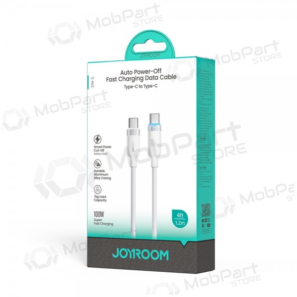 USB-C kabelis Joyroom S-A63 USB-C į USB-C 1.2 m 100 W baltas