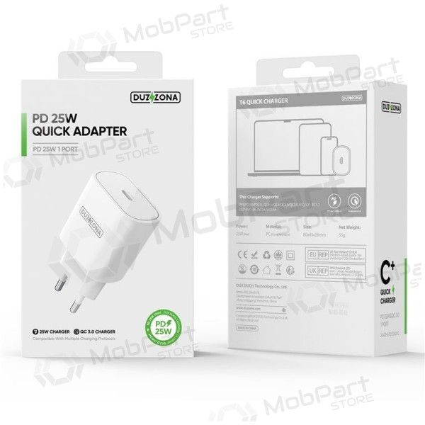 Nabíječka buitinis DUZZONA T6 PD25W Type-C bílý