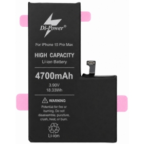 Baterie Apple iPhone 15 Pro Max, akumulátor Di-Power 4700 mAh (zvýšená kapacita)