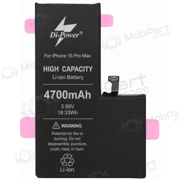 Baterie Apple iPhone 15 Pro Max, akumulátor Di-Power 4700 mAh (zvýšená kapacita)
