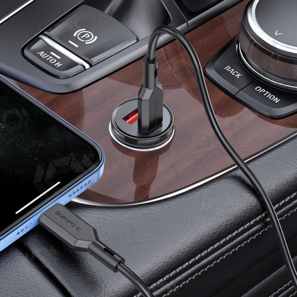 Nabíječka automobilinis Borofone BZ18A USB-A/Type-C PD20W+QC3.0 + Lightning (černá)