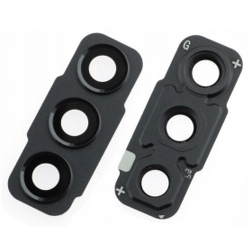 Samsung Galaxy S21 FE sklo kamery (s rámem) (černá)