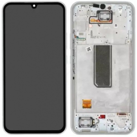 Samsung Galaxy A34 5G displej (stříbrný) (s rámem) (originál)