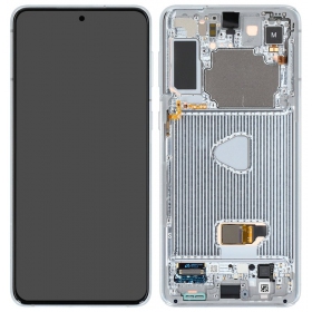 Samsung Galaxy S21+ displej (stříbrný) (s rámem) (originál)