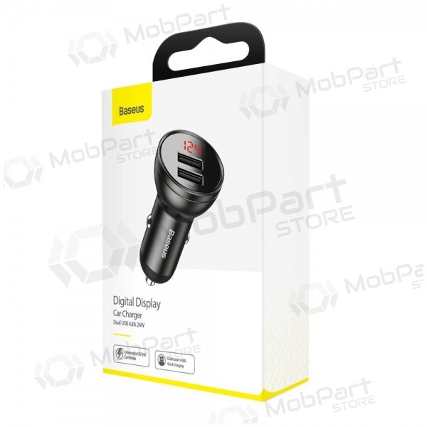 Nabíječka do auta Baseus Digital Display CCBX-0G 24 W 2x USB-A černá