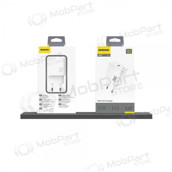 Nabíječka telefonu Dudao A27 25 W GaN USB-C bílá