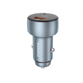 Autonabíječka Foneng C18 48 W USB-C + USB-A šedá