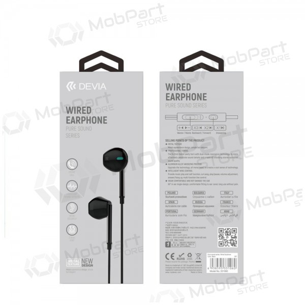 Handsfree Devia Pure Sound 3,5mm (černá)