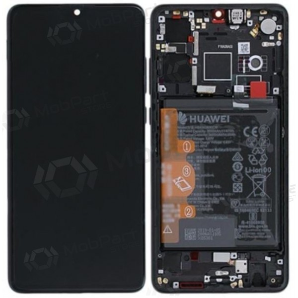 Huawei P30 (2019) displej (černá) (s rámem a baterie) (service pack) (originál)
