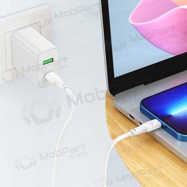 Lightning kabel Hoco X93 USB-C na Lightning 2 m PD 20 W bílý