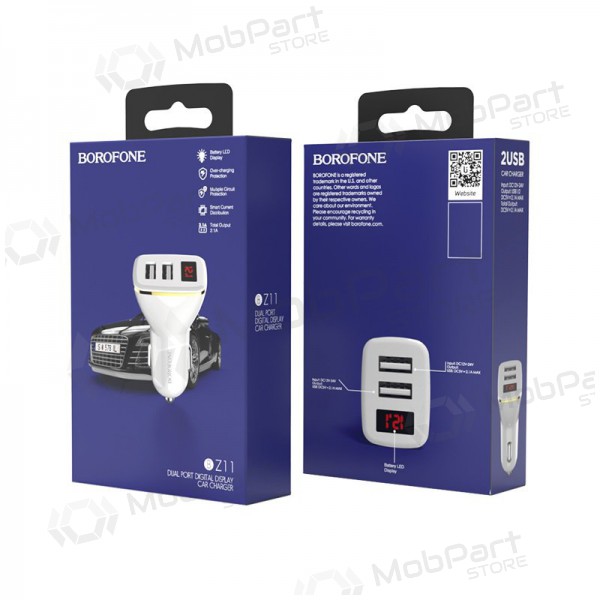 Nabíječka automobilinis Borofone BZ11 x 2 USB (2.1A) (černá)