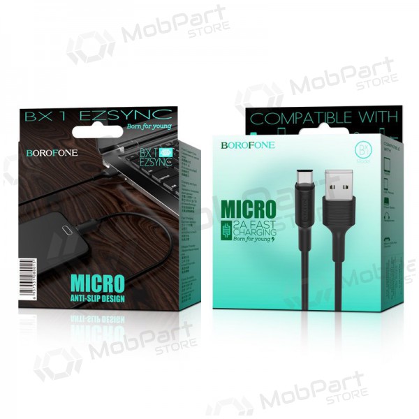 USB kabel Borofone BX1 microUSB 1.0m (černá)