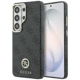 Obal pro Samsung Galaxy S26 Ultra - Guess PU Leather 4G Strass Logo Gold Frame Magnetic