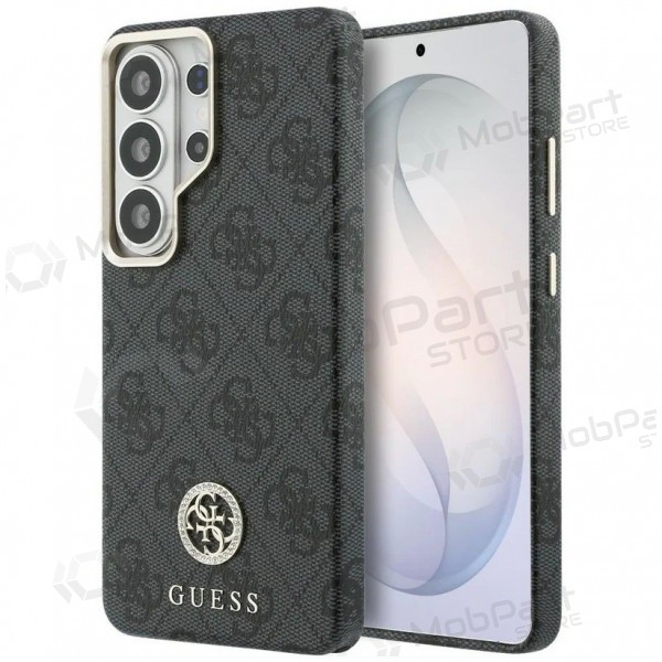 Obal pro Samsung Galaxy S26 Ultra - Guess PU Leather 4G Strass Logo Gold Frame Magnetic (černý)