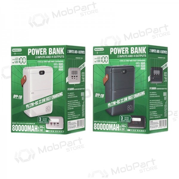 Externí baterie Power Bank Remax RPP-118 22.5W 80000mAh černá