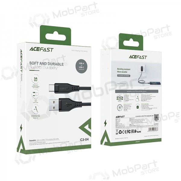 USB kabel Acefast C3-04 USB-A to USB-C 1.2m černá
