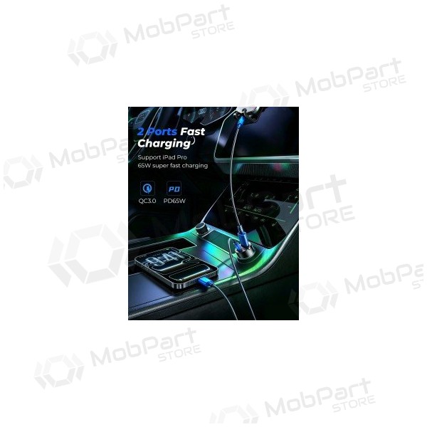 Nabíječka do auta Joyroom JR-CCN18 65 W USB-C + USB-A černá