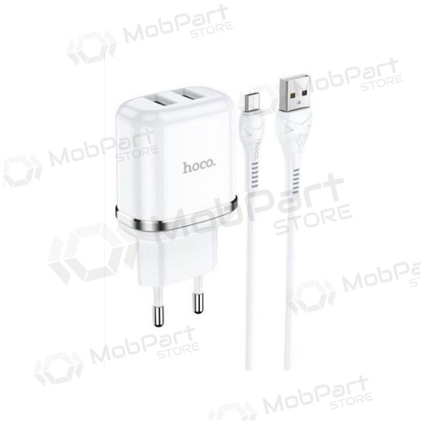 Nabíječka HOCO N4 Aspiring Dual USB + type-C kabel (5V 2.4A) (bílý)